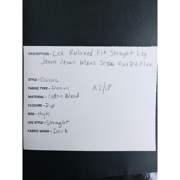 Lee Relaxed Fit Straight Leg Jeans Men's Size 46/34 Flex - Picture 8 of 8